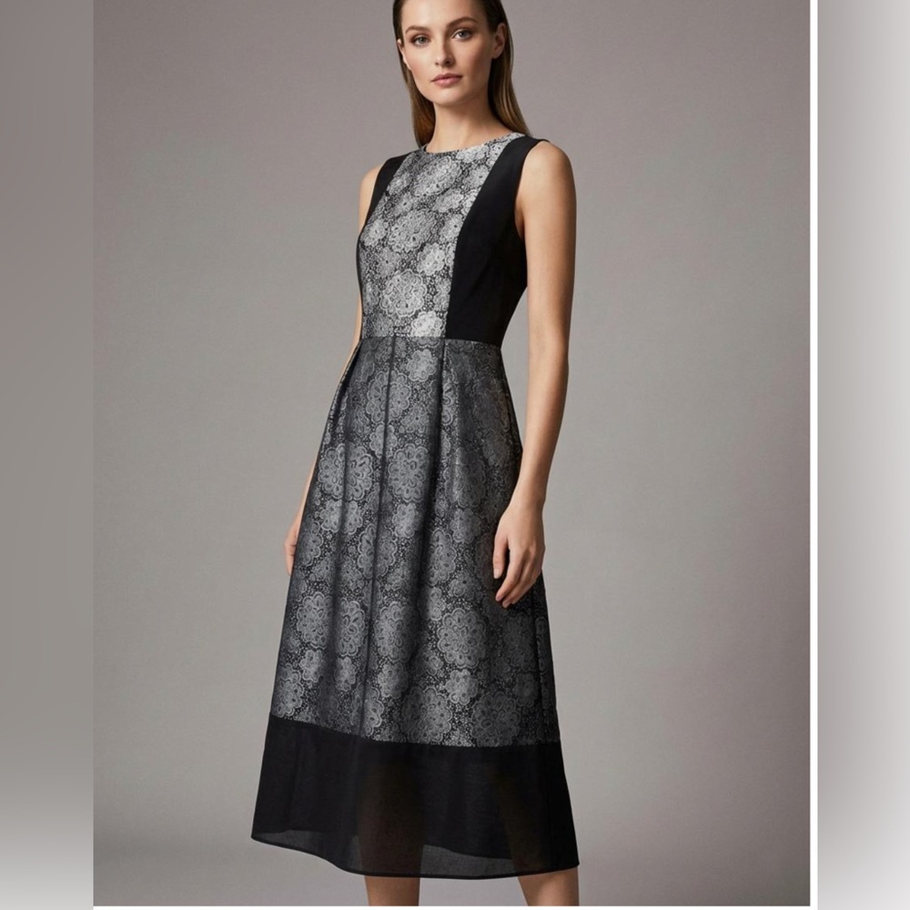 Tibi Silk Organza Sleeveless Midi Evening Dress